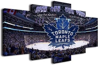 Generic Toronto City Maple Leafs Poster Ice Hockey Sports 5 Piece Canvas Wall Art Printed Artwork Fan Home Decor Large Framed Painting Hangable (Toronto,60x100cm-Frame-5pcs)