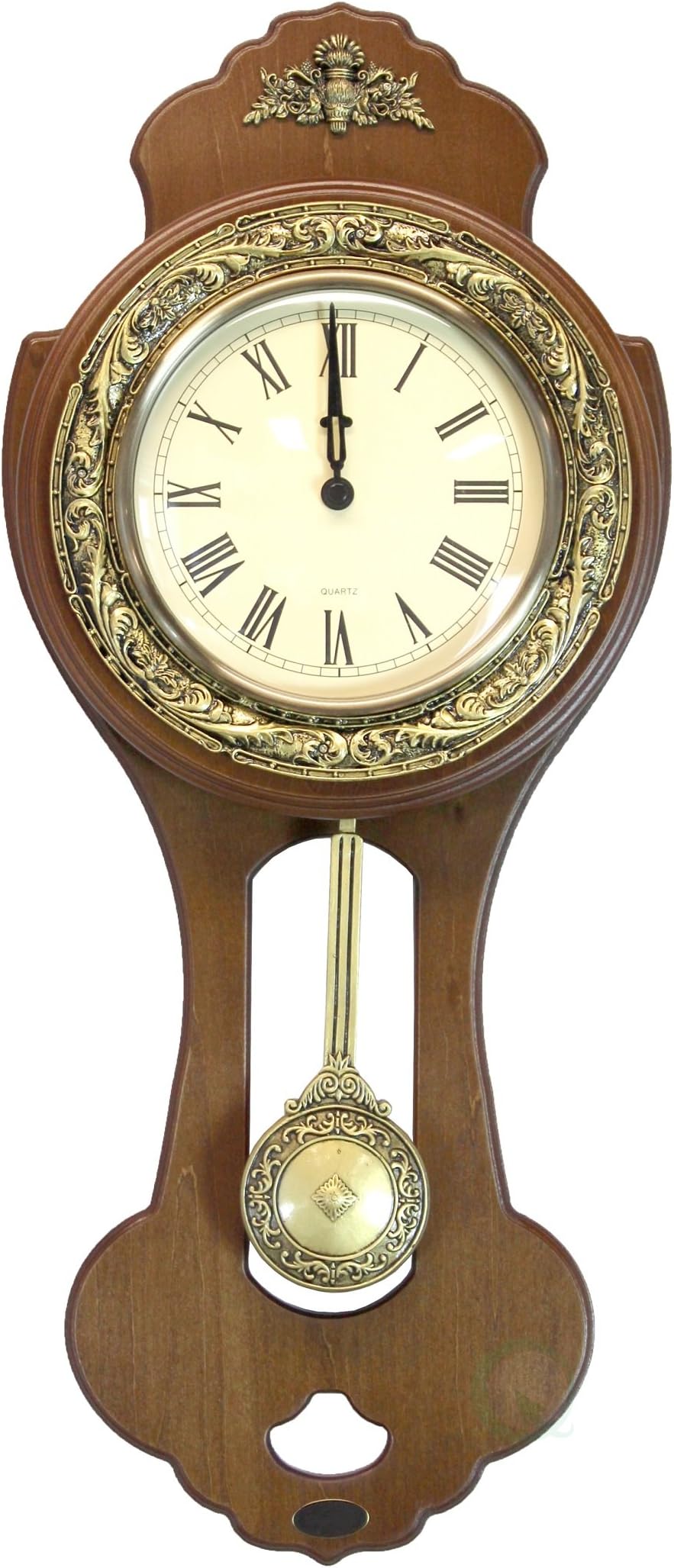Classic Wood Wall Clock with Swinging Pendulum