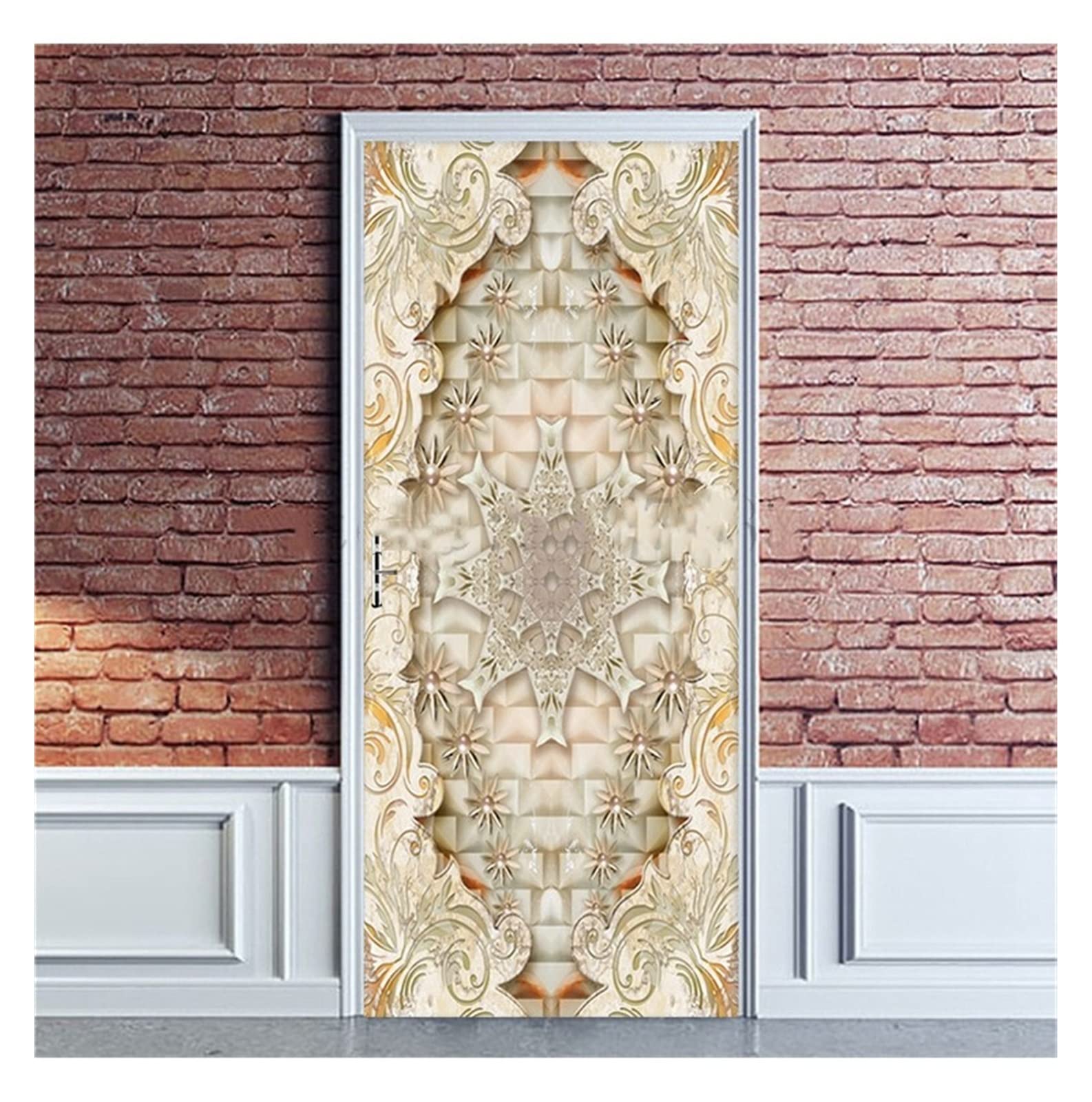 Autocollants de porte 3D salon cuisine stickers muraux PVC 95x215cm