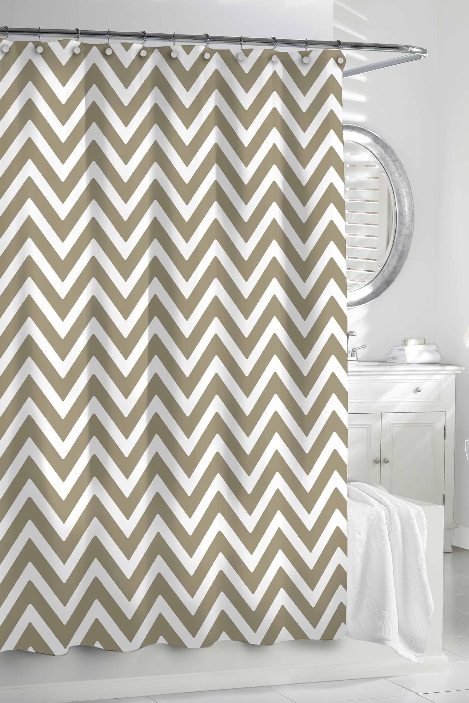 Kassatex Fine Linens CCV-115-LNW Chevron Shower Curtain