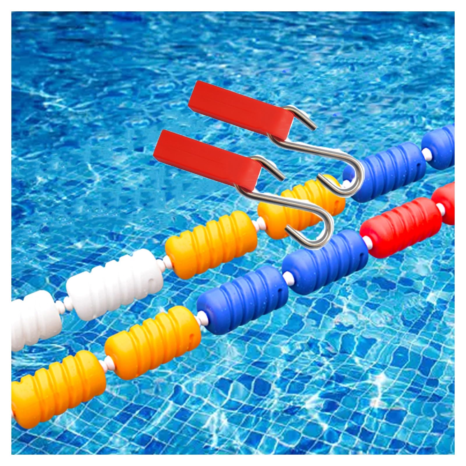 DaneGPT Swimming Pool Safety Rope, Pool Lane Marker Rope with Floating Buoys and Hooks for Swimming Area Division