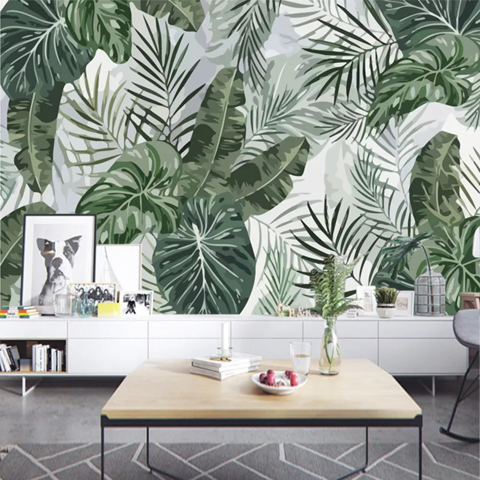 KoKoty 3D Photo Wallpaper Mural Green Plant Palm Banana leaves-400 x 200 cm-3D Wallpaper Living Room The Wall for Bedroom Mural