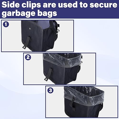 Miniatura 7 de Bote de basura plegable para automóvil, bolsa de basura plegable para asiento de automóvil, bolsas de basura a prueba de fugas de 2 galones,