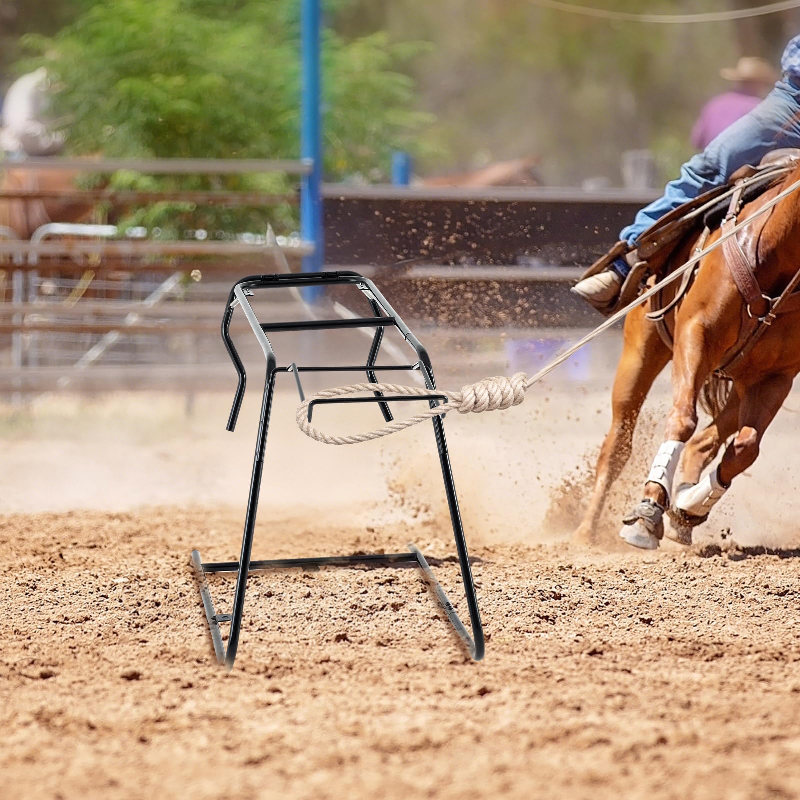 Blulu 109,9 cm faltbarer Seilschnuller Body Roping Heading und Heeling Schnuller, braun, ohne Kopf