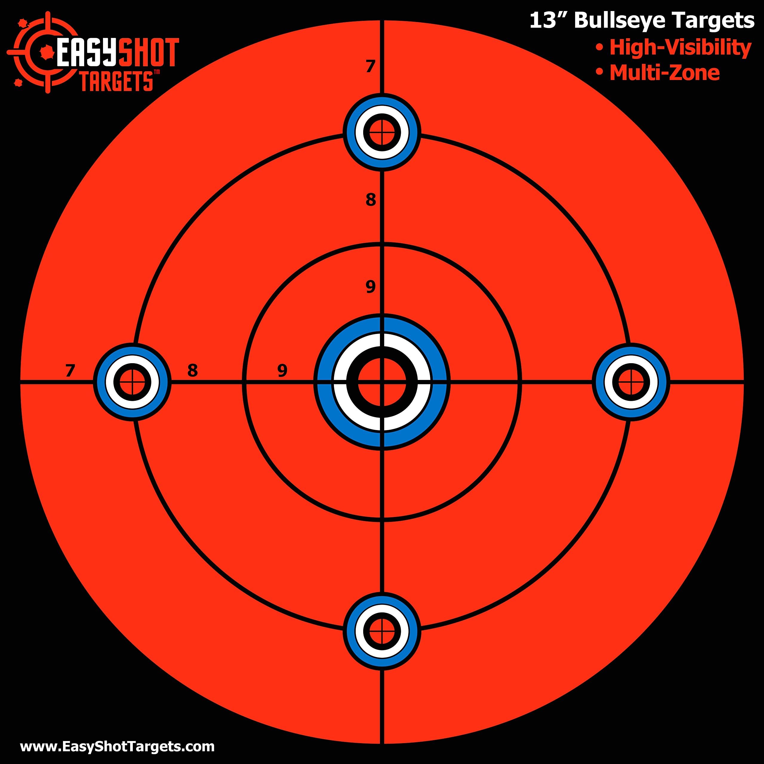EASYSHOT Gun Targets for Shooting Range - High-Contrast Color Paper Targets With 1 x 1-inch Grid - Accessories for BB Gun, Rifle, Pistol, Airsoft - Indoor and Outdoor Practice
