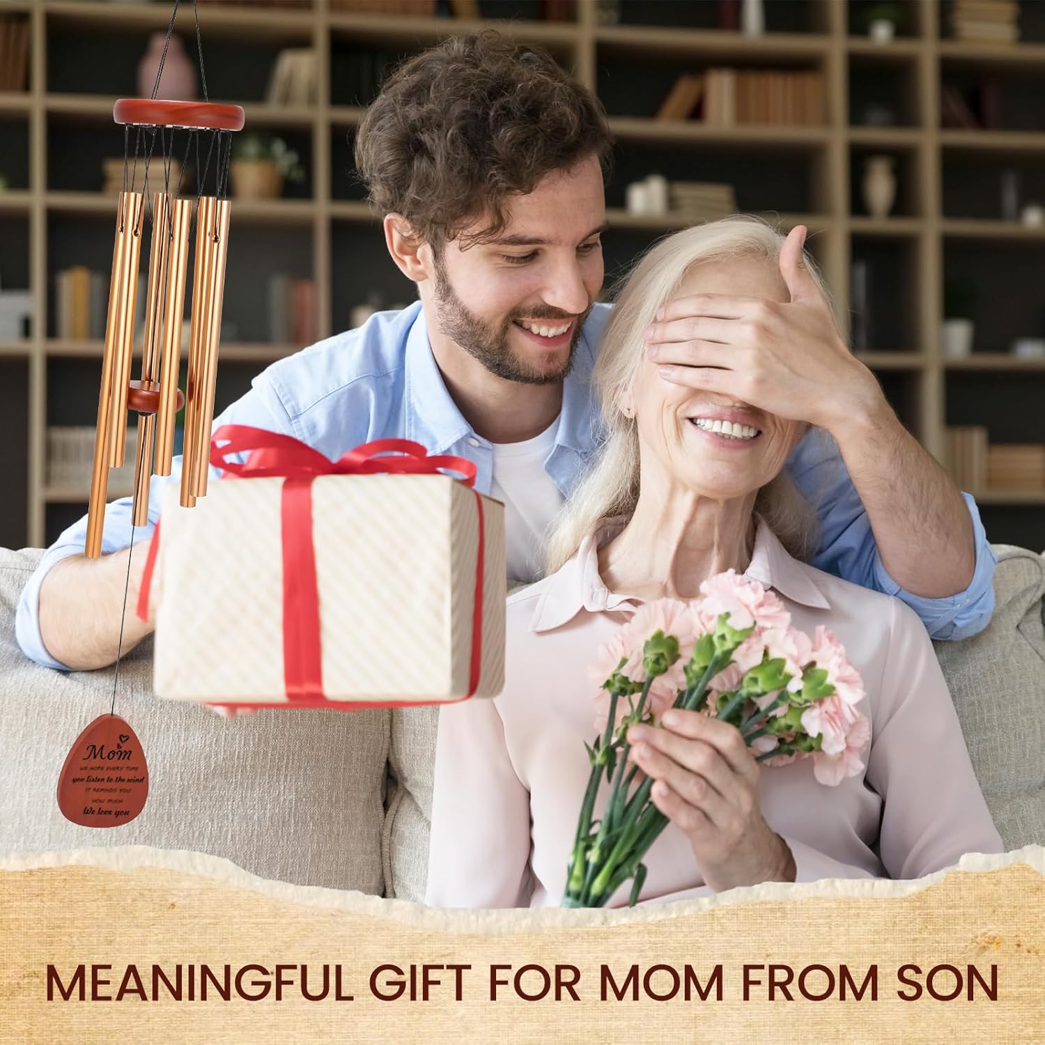 Moms Wind Chimes – Windchimes for Home & Garden, Mother Birthday Gift from Daughter & Son, Valentines Day Gift Ideas for Mothers - Image 3