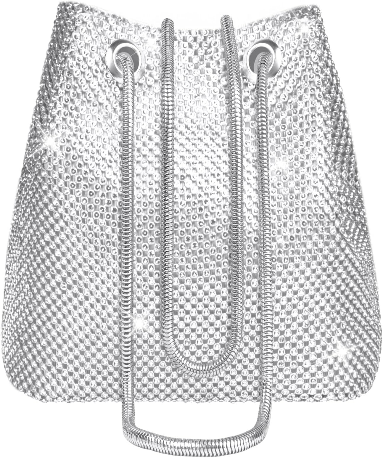 OSDUERhinestone Crossbody Bag, Women Silver Clutch Bag, Sparkly Rhinestone Purses, Evening Handbag Purse, One Size Cocktail Wedding Engagement Bag Purse For Party Bridal Night Bag