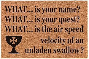 Monty Python Death Bridge Questions Welcome Funny Coir Doormat