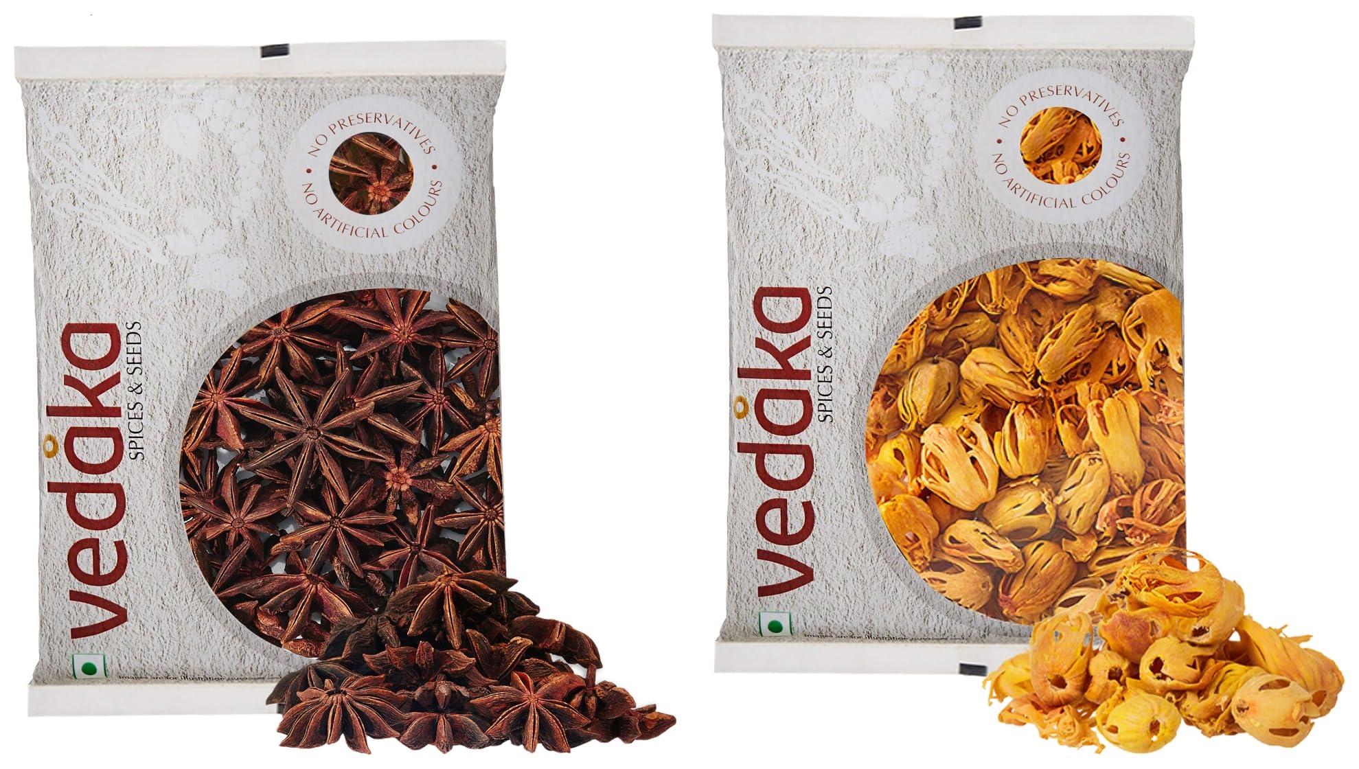 Amazon Brand - Vedaka Javitri (Mace) Spice, 100g & Amazon Brand - Vedaka Star Anise Spice, 100g