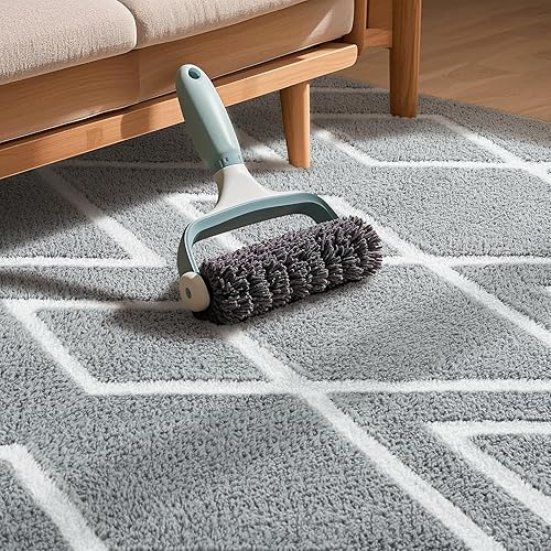 Miniatura 5 de Alfombra de pasillo suave, 2x6 pies, estilo marroquí, antideslizante, para dormitorio, alfombra geométrica pequeña con espuma viscoelástica para