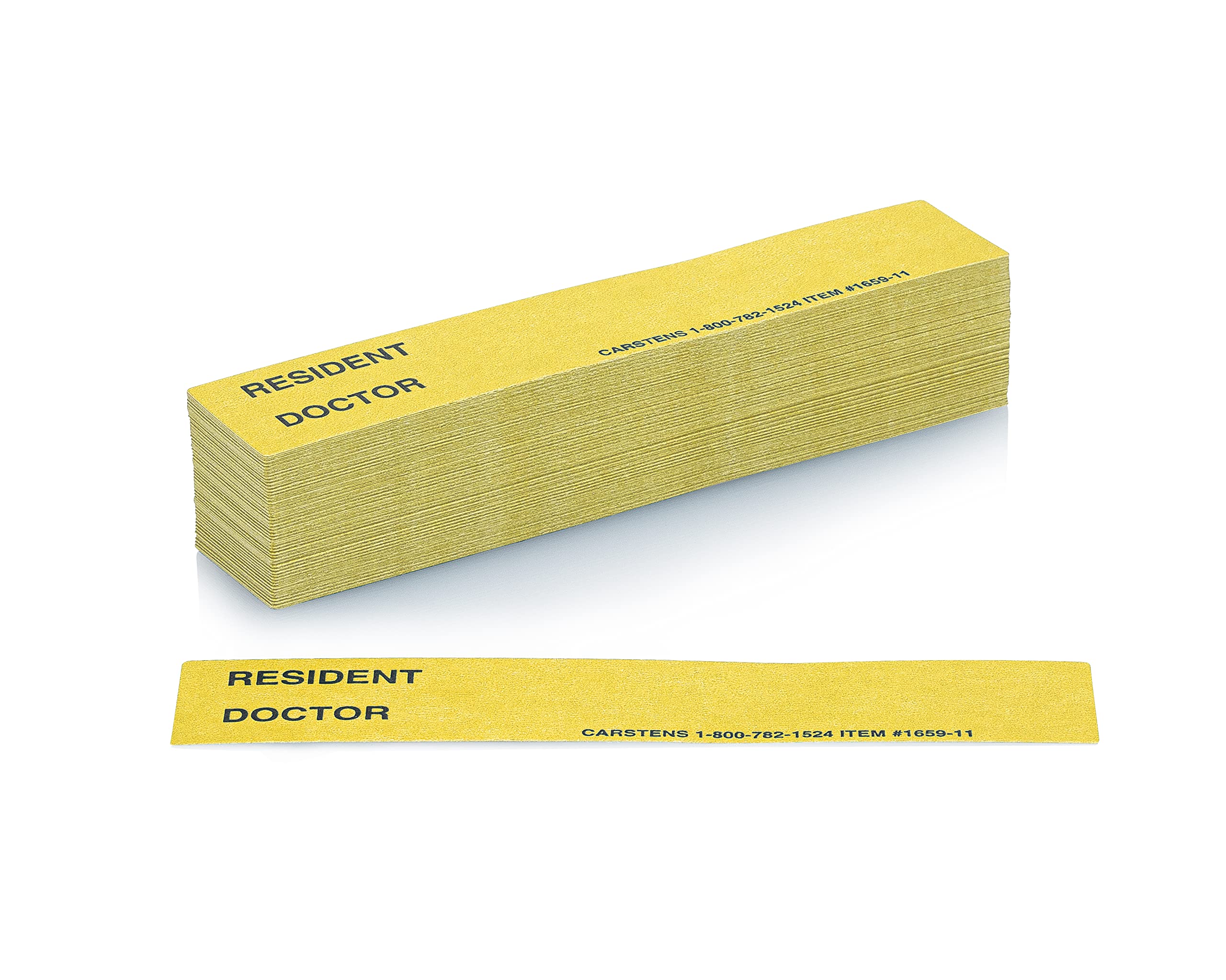 Carstens - Yellow Resident/Doctor Preprinted ID Cards for 1.5 – 4” Ring Binder Spines - Pack of 100 (1659-03) - Ideal Medical Record Labels for 3 Ring Binders