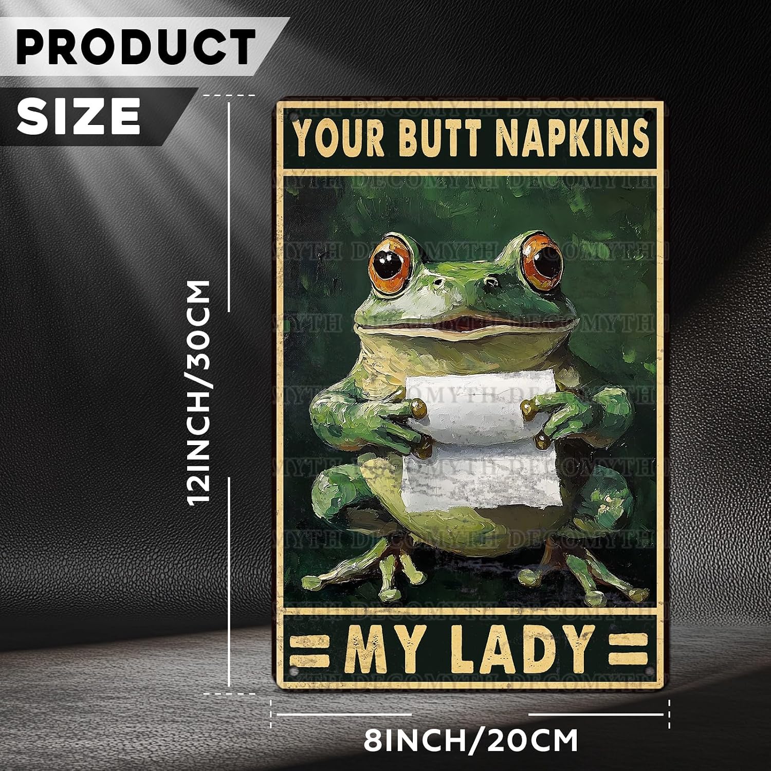 Frog Bathroom Decor Metal Sign Your Butt Napkins My Lady Vintage Tin Sign Frog Bathroom Toilet Shower Decor for Home Restroom 12 * 8inch image 4