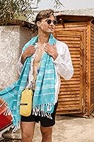 Vista 5 de Madamelique Toalla de playa con bolsa de playa de 39 x 74 pulgadas, toallas de playa prelavadas de gran tamaño -% 100 algodón, secado rápido, sin