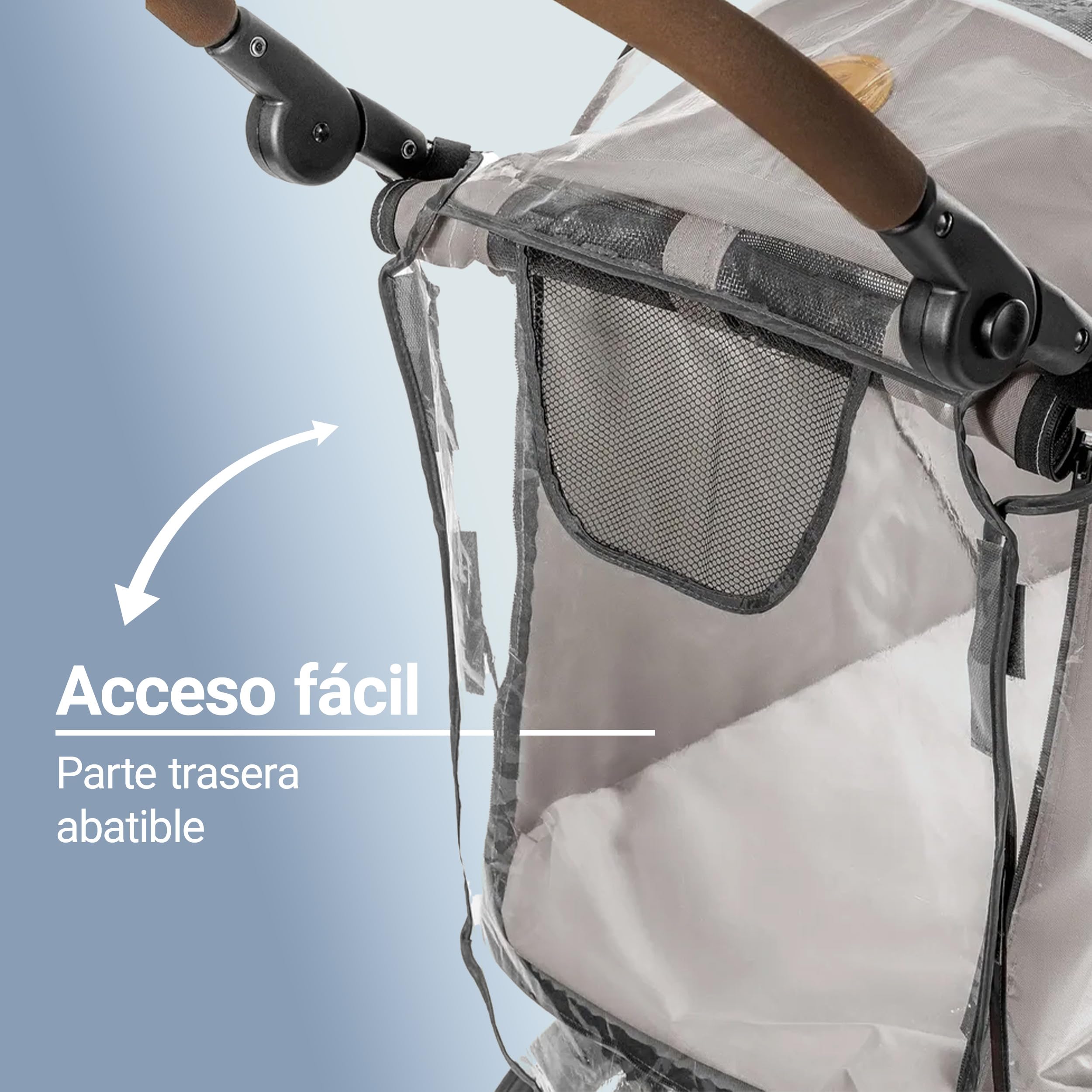 Zamboo Plastico Protector Lluvia para Carrito de Perros y Gatos Universal - Funda Impermeable Protectora - Cubrecarro para Cochecito de Mascotas con Ventana Mallas y Entrada Abatible