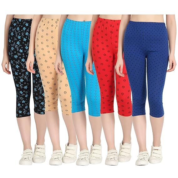 Printed Capri for Womens/Girl Pack of 5