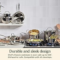 Vista 5 de Cuisinart 766S-22 - Olla para pasta de acero inoxidable de 6 cuartos de galón con tapa coladora Colección de utensilios de cocina clásicos de Chef