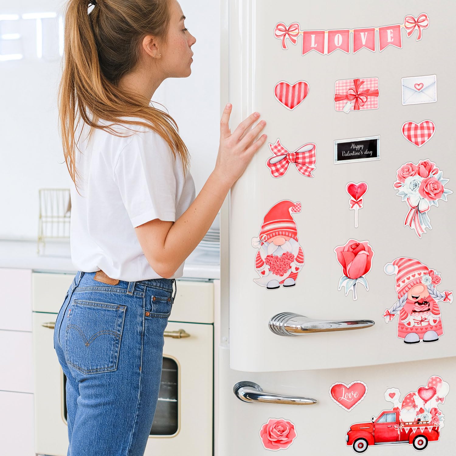 24 Magneti Per Frigorifero A Forma Di Cuore – Tema San Valentino – Colorati E Decorativi – Per Note E Foto - 5