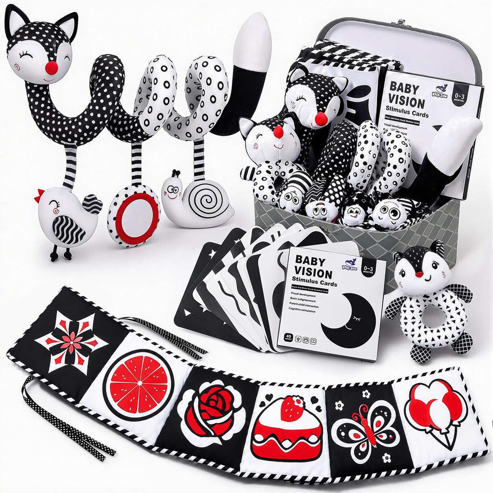 vamei Coffret Cadeau Bébé, Jouet Sensoriel Bebe, Spirale d'Activité Bébé