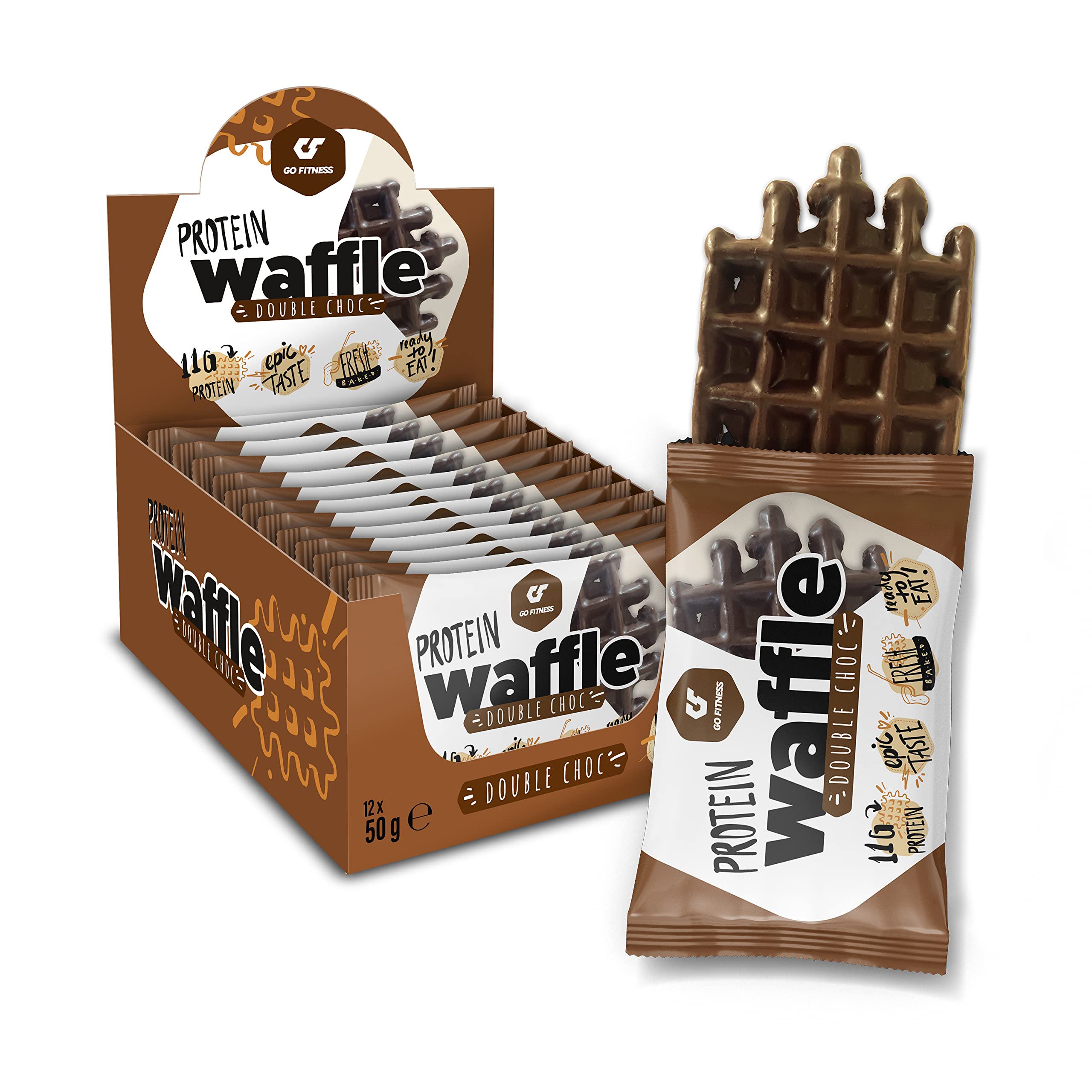 Go Fitness Nutrition Protein Waffle Double Chocolate 12-Pack