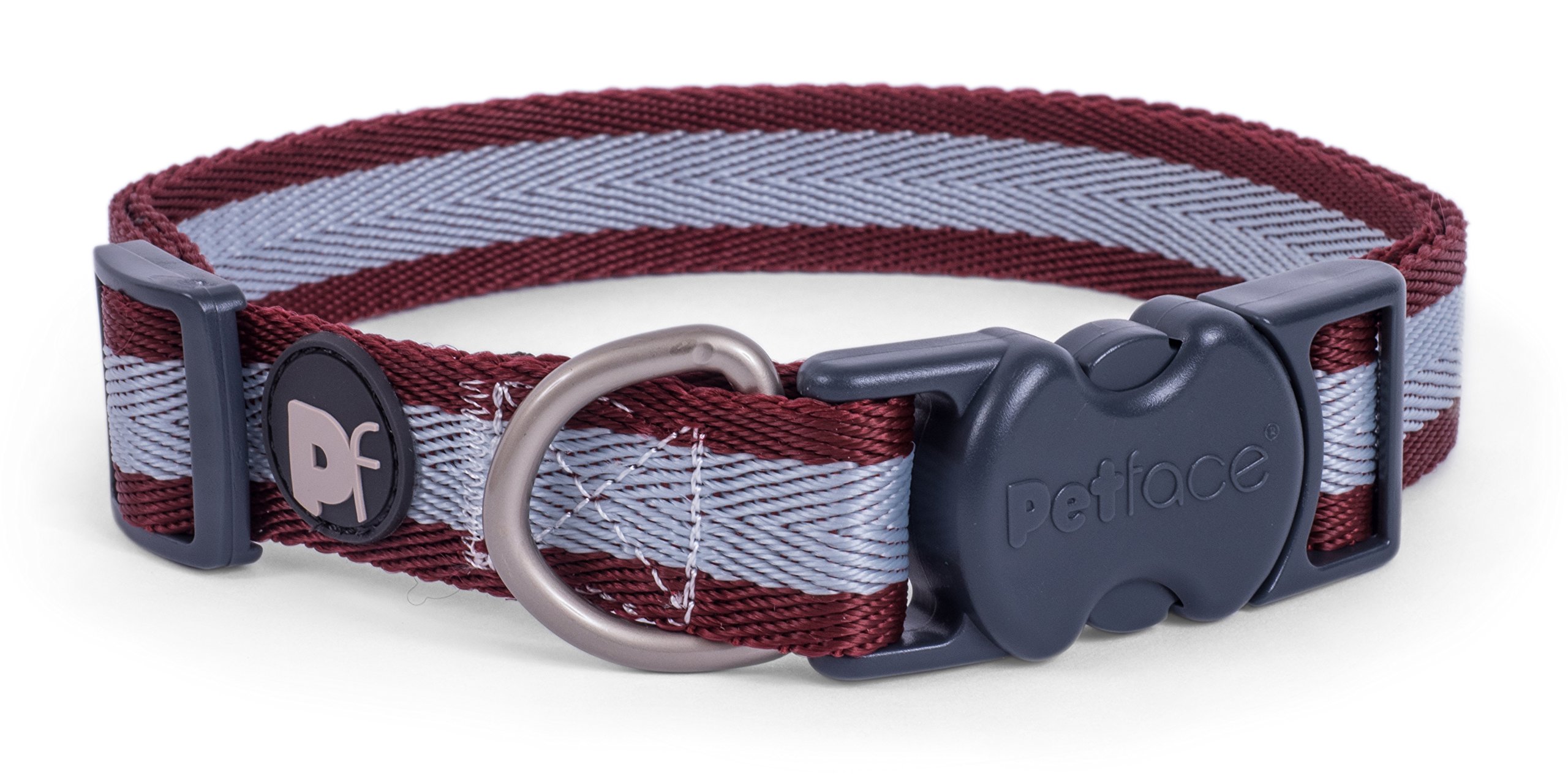 Petface Ox Blood Stripe Pattern Dog Collar, Large