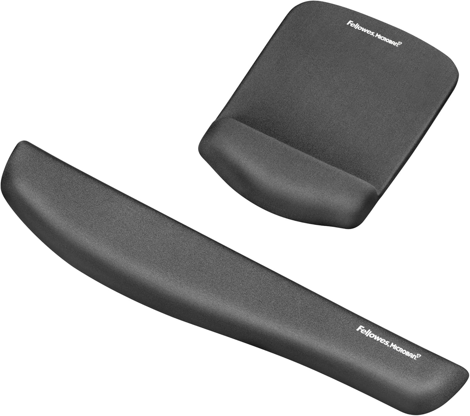Fellowes PlushTouch Foam Keyboard Wrist Rest with MICROBAN - Graphite (9252301) (Pack of 2)