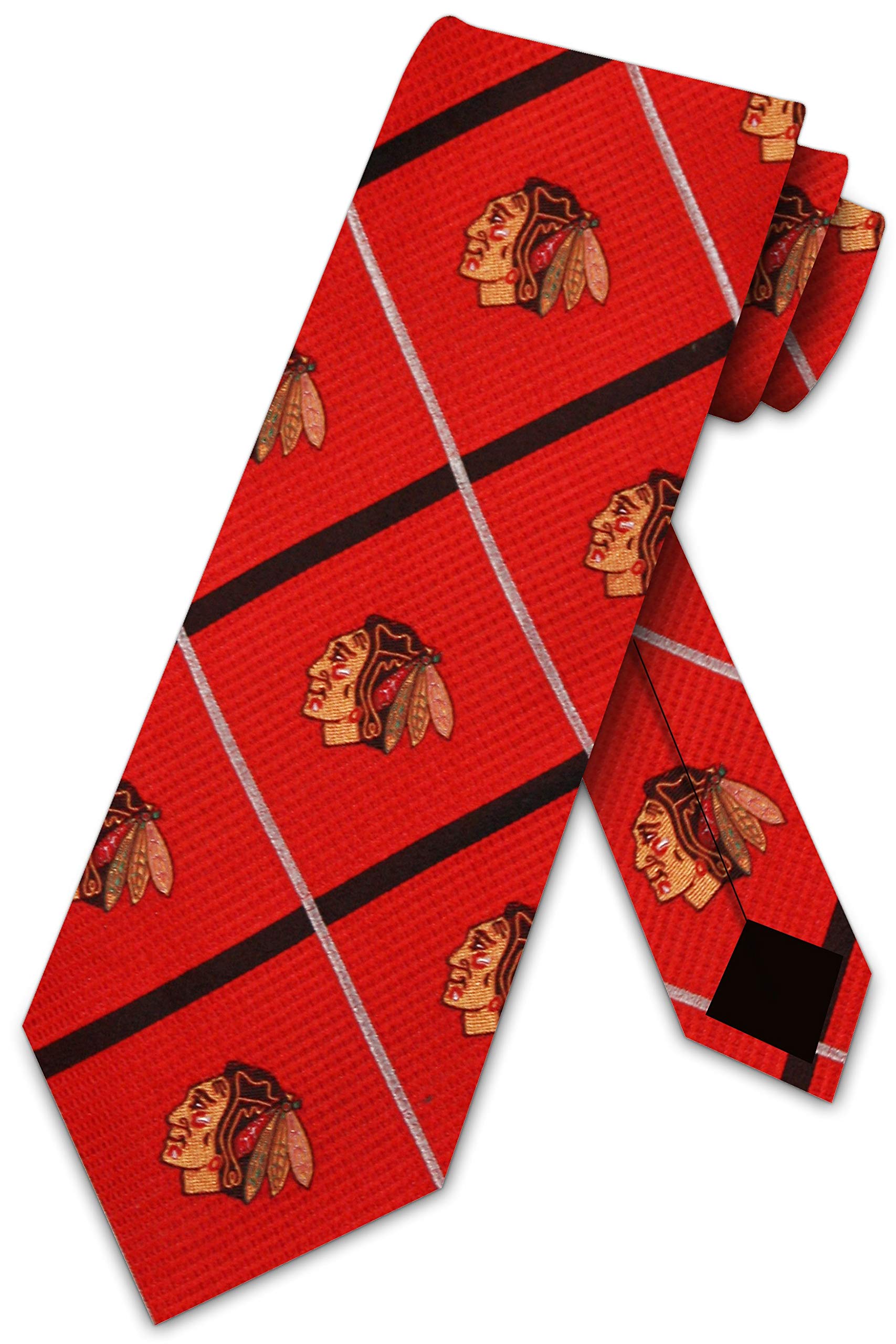 Chicago Blackhawks NHL Silver Line Woven Silk Neck Tie-image-15