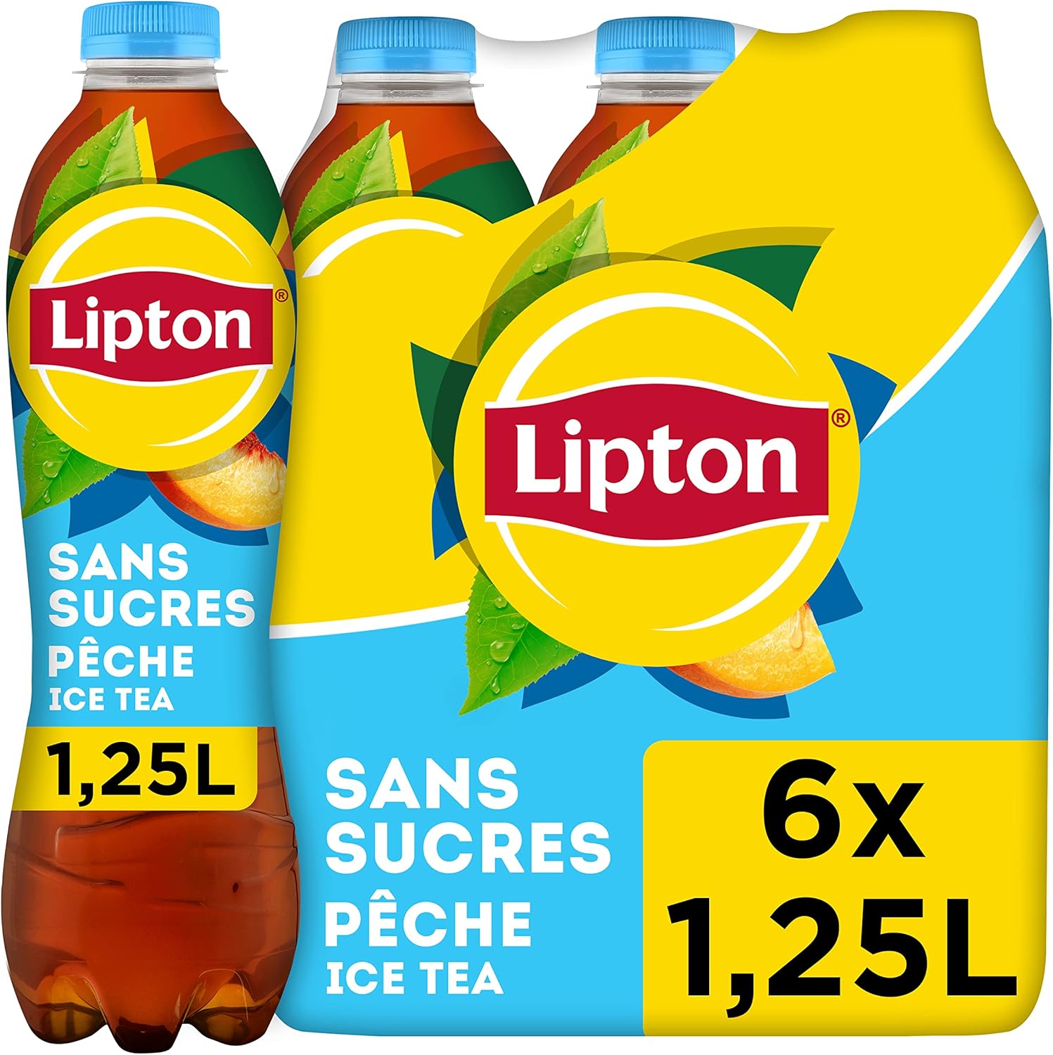 Lipton Ice Tea Pêche Zéro Bouteille 6 x 1,25L Pack Amazon.fr Epicerie