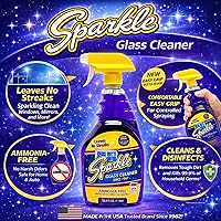 Vista 6 de Sparkle Botella de repuesto para limpiador de vidrio, fórmula original sin amoníaco, limpiador de vidrio resistente, sin dejar rayas, botella