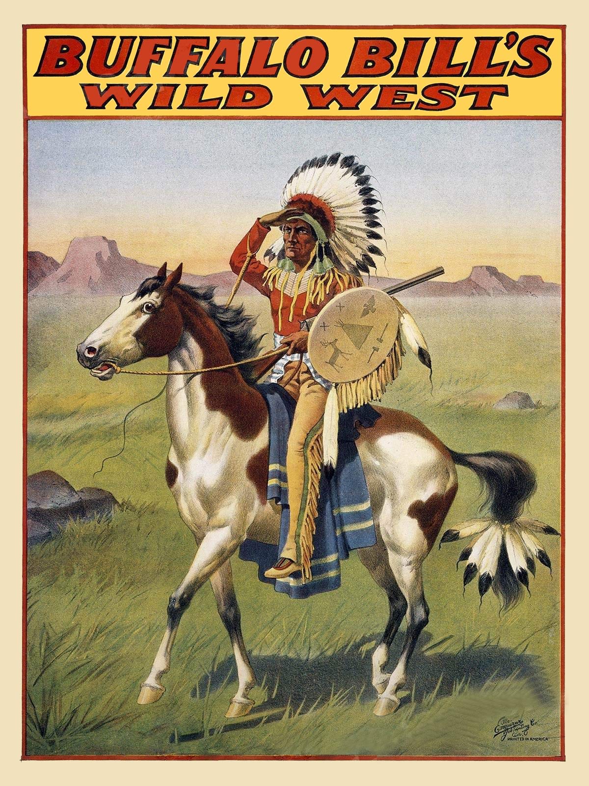 Magnet 1912 Buffalo Bill's Wild West Show - Native American Indian Magnet Vinyl Magnetic Sheet for Lockers, Cars, Signs, Refrigerator 5"