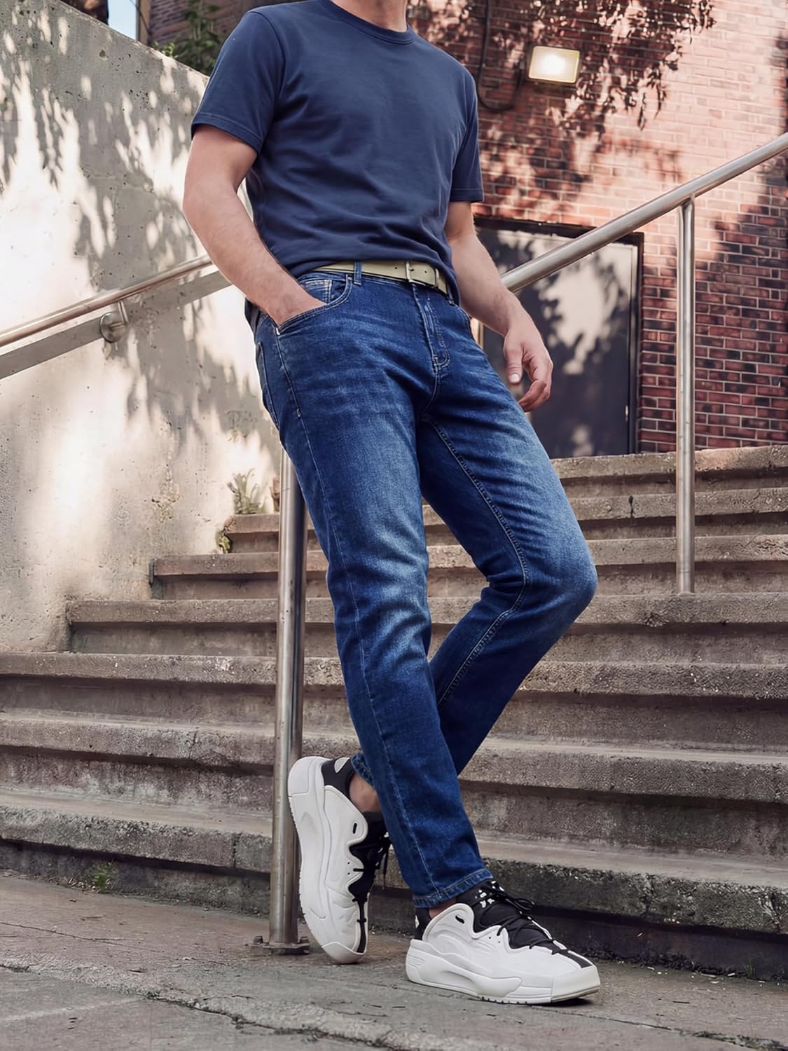 JMIERR Men's Slim Fit Stretch Tapered Leg Skinny Jeans, Comfort Flexible Denim Pants for Men with 5 Pockets - Image 5