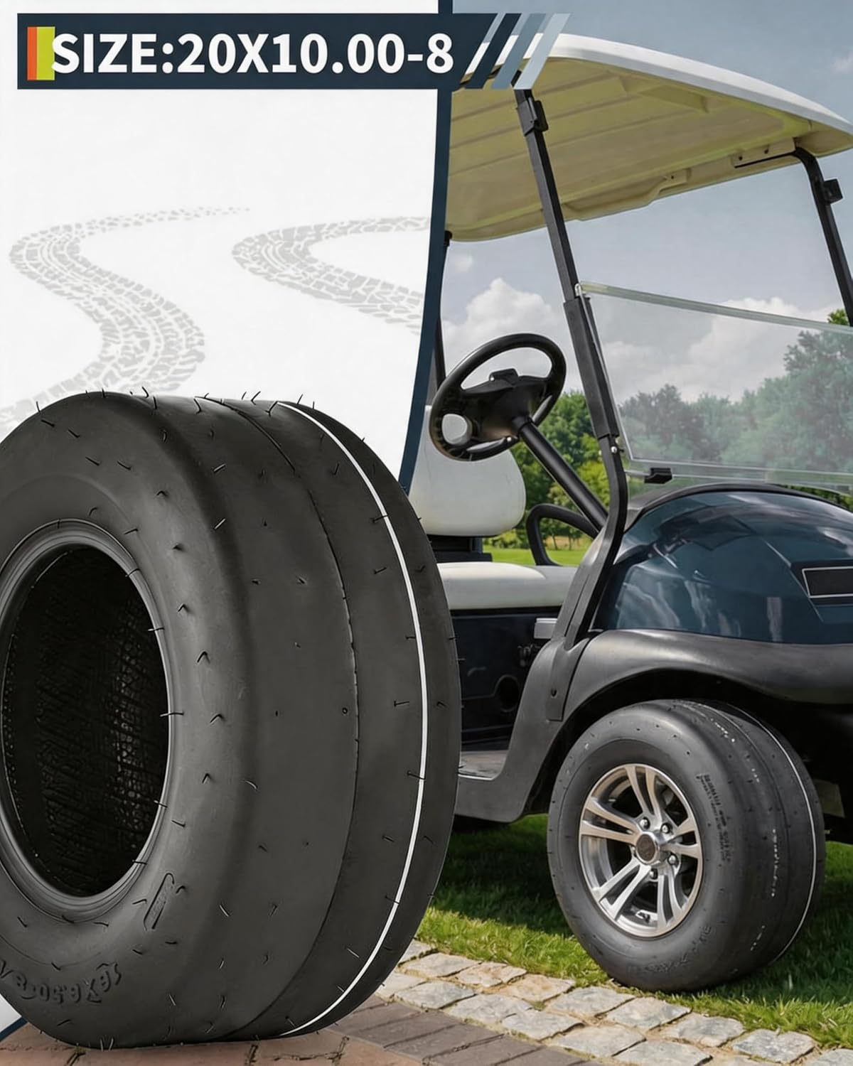 16x6.50-8 4PR Tubeless Turf Tires – Superior Replacement for Golf Cart, Lawn Mower, Garden Tractor, Utility Vehicle – 2 Pack Heavy Duty Rubber – Compatible with Zero Turn Mowers – Rim Not