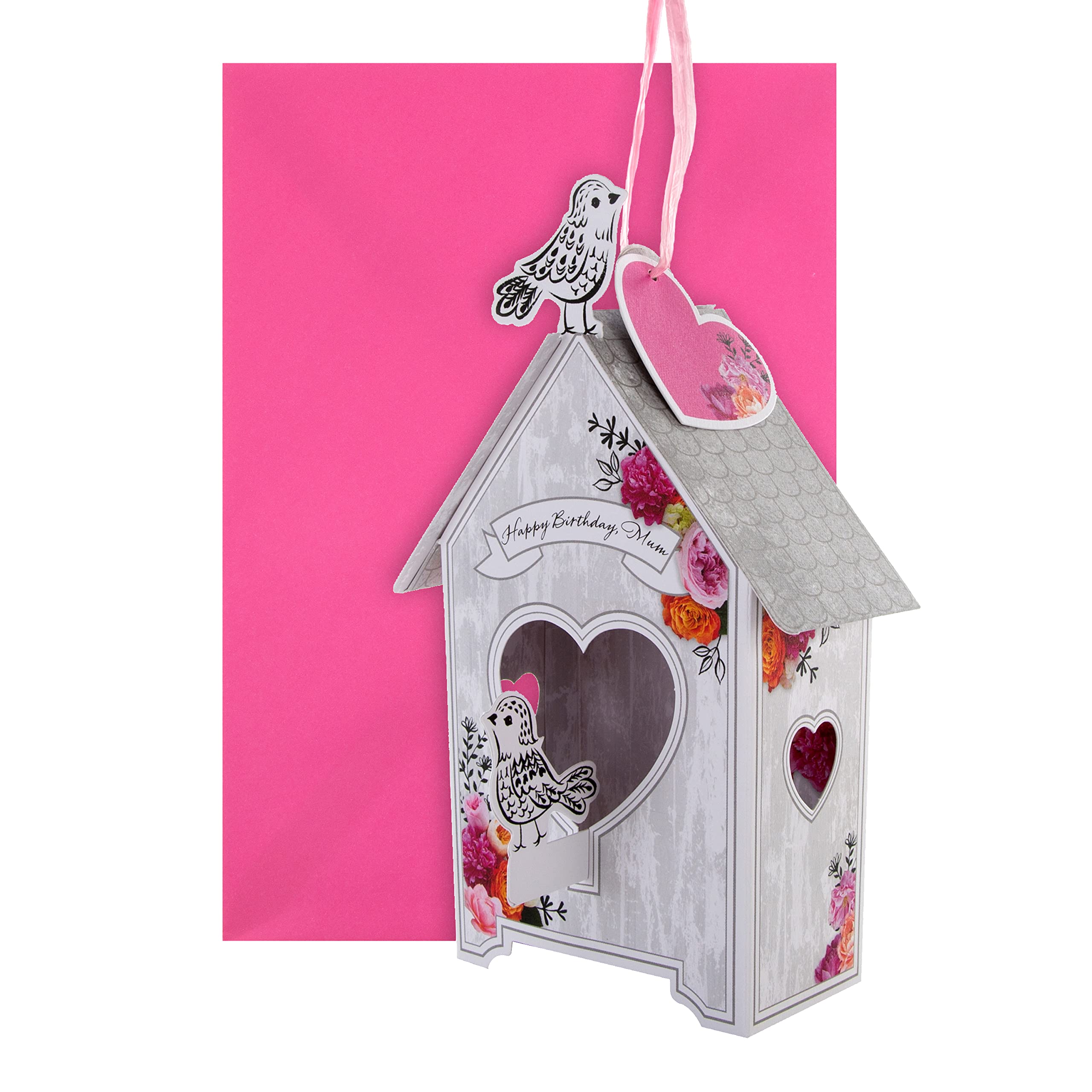 Hallmark 3D Birthday Card for Mum - Keepsake Birdhouse Design
