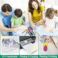 Vista 5 de Paquete de 120 cartulina blanca brillante dorada metálica de doble cara, 8.5 x 11 pulgadas, 244 GSM, apta para impresoras láser para bodas