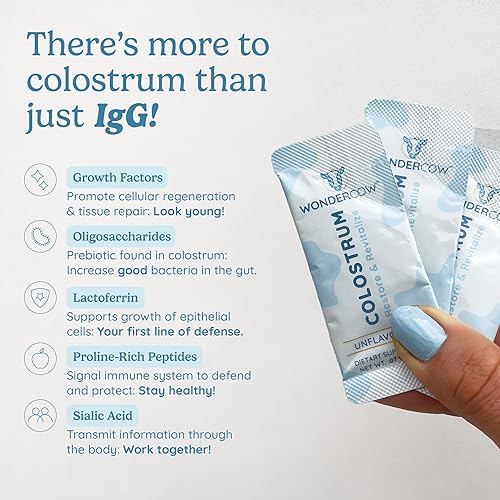 Miniatura 6 de WONDERCOW Suplemento de calostro en polvo para la salud intestinal, apoyo inmunológico, recuperación muscular y bienestar  Superalimento de calostro