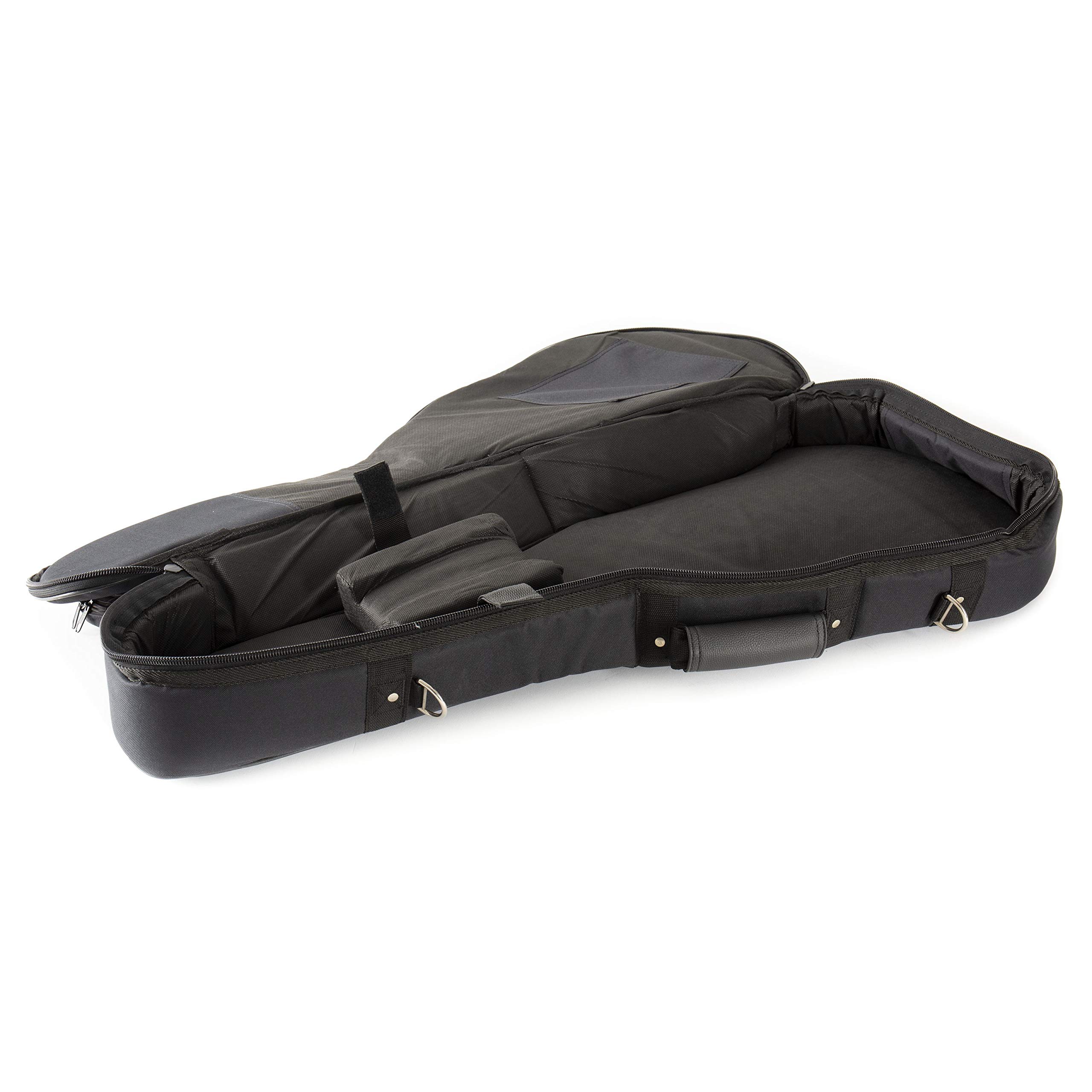 MUSIC STORE Gigbag für 1/2 Klassische Gitarre, Super Deluxe, wasserabweisendes Nylon, 30mm Polsterung, Konzertgitarren Tasche mit Zubehörfächern