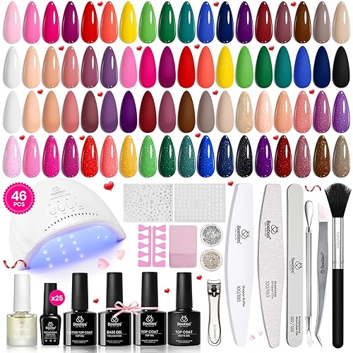 Beetles Gel Nail Polish Kit with UV Light, 46 PCS