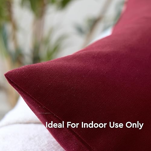 Miniatura 5 de Encasa - Juego de 2 fundas de almohada de lona de algodón de 18 x 18 pulgadas, sin relleno, con cremallera oculta, fundas de cojín decorativas para