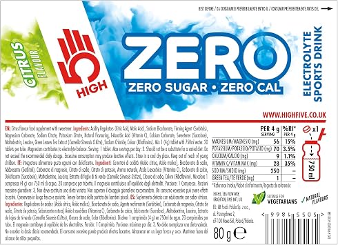 HIGH5 Sports Nutrition Zero Citrus Tablets, 20-Count
