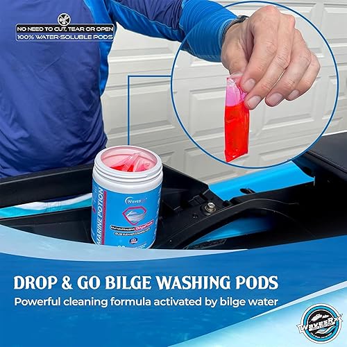 Miniatura 6 de WAVESRX BilgePods - Limpiador de sentina para barcos y motos acuáticas que neutralizan la sal, elimina la sal, los lodos y los depósitos para evitar