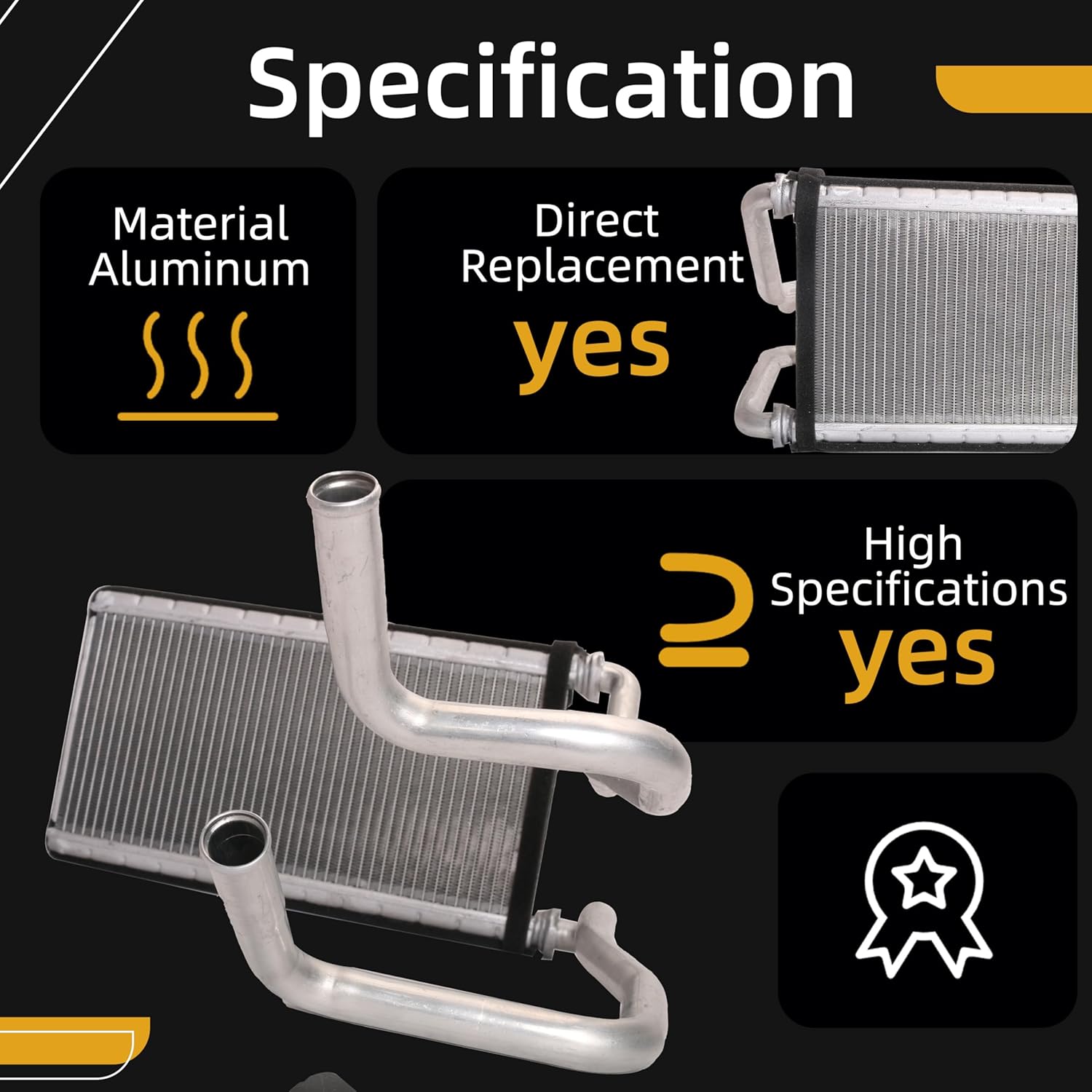 HVAC Heater Core Compatible with Jeep Wrangler 2007-2018, Compatible with Jeep Wrangler JK 2018, Sport Utility Replace OE# 92088 68004193AB 68004193AA HT399995C