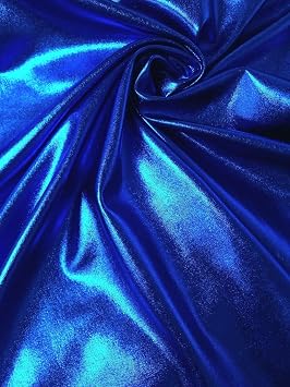 Metallic Shiny All Over Foil Stretch Polyester Spandex Fabric by The Yard Royal