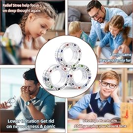 3pcs Magnetic Fidget Spinner Rings Toys for Adult- Anxiety Relief, ADHD Therapy Magnets for Teens and Kids