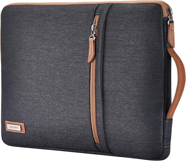 LONMEN 14 Inch Laptop Sleeve Bag Case with Handle for 14" Lenovo Chromebook S330 / ThinkPad A475 A485 E485 T480s / HP ProBook 640 645 G4 / Dell Inspiron 5480 5481 5482 5490 Chromebook 14,Black