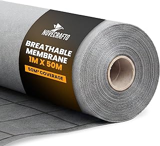 Breathable Roofing Membrane, 1m x 50m (50m²) - 120 GSM, 3-Layer Vapor Permeable Roofing Felt Underlay, BBA & CE Approved - Professional Grade Membrane for Sheds, Pitched Roofs & Garages