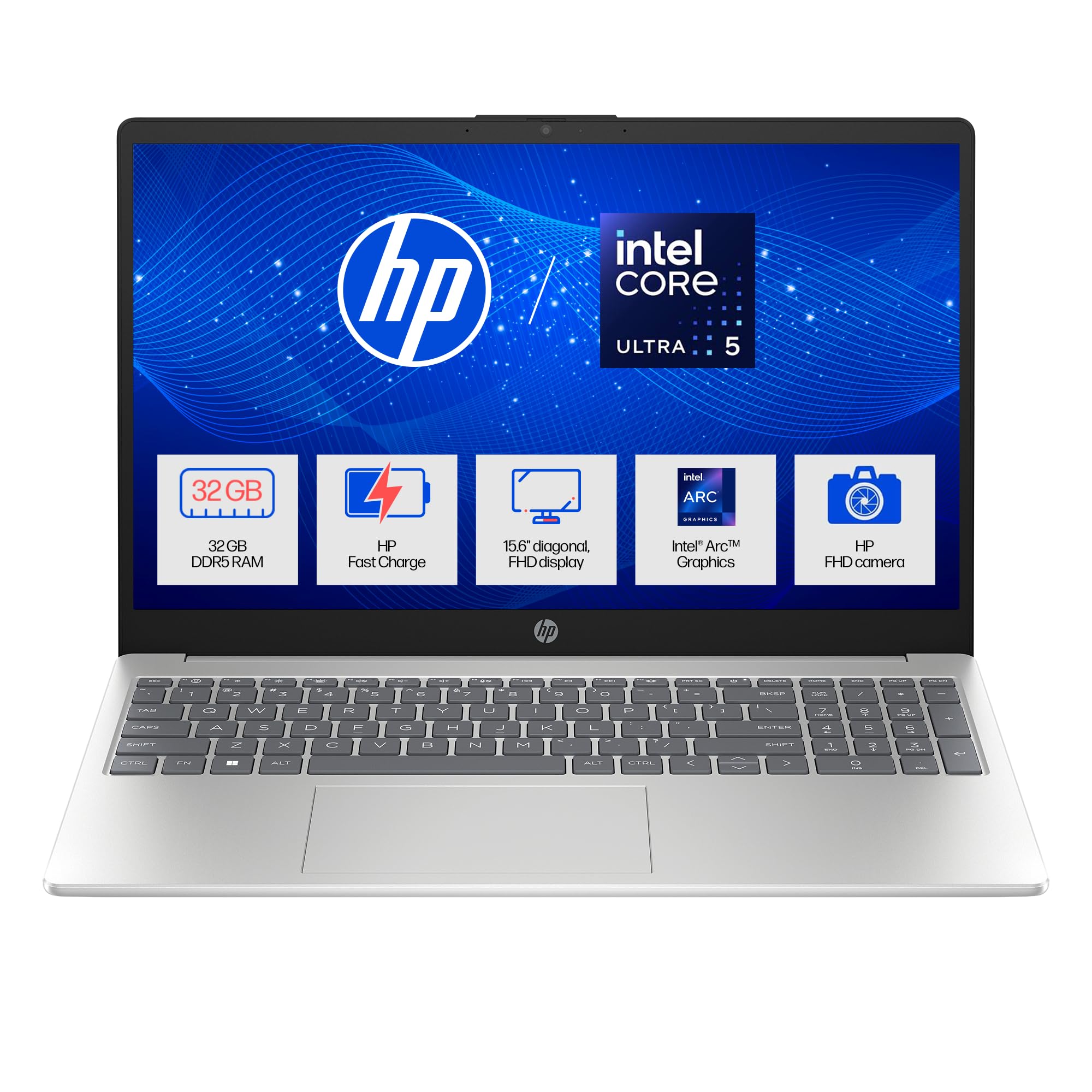 HP 15 Intel Ultra 5 125H 12 Tops 1TB SSD 15.6'' Silver - Image 1