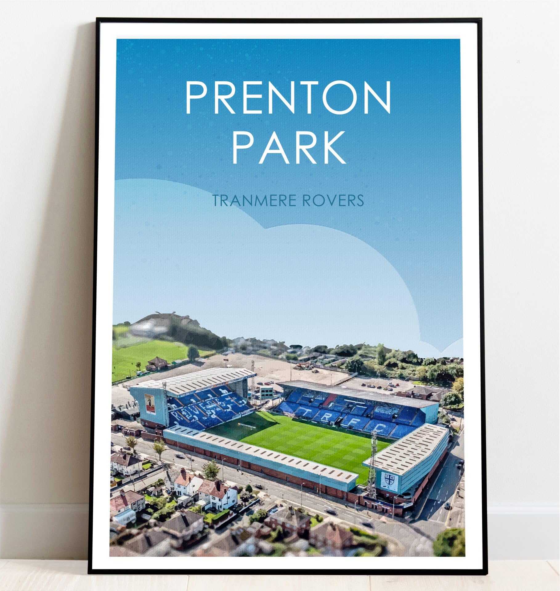 Ultras FC Tranmere Rovers Prenton Park Retro Art Print (A4 Giclee Print - Landscape)