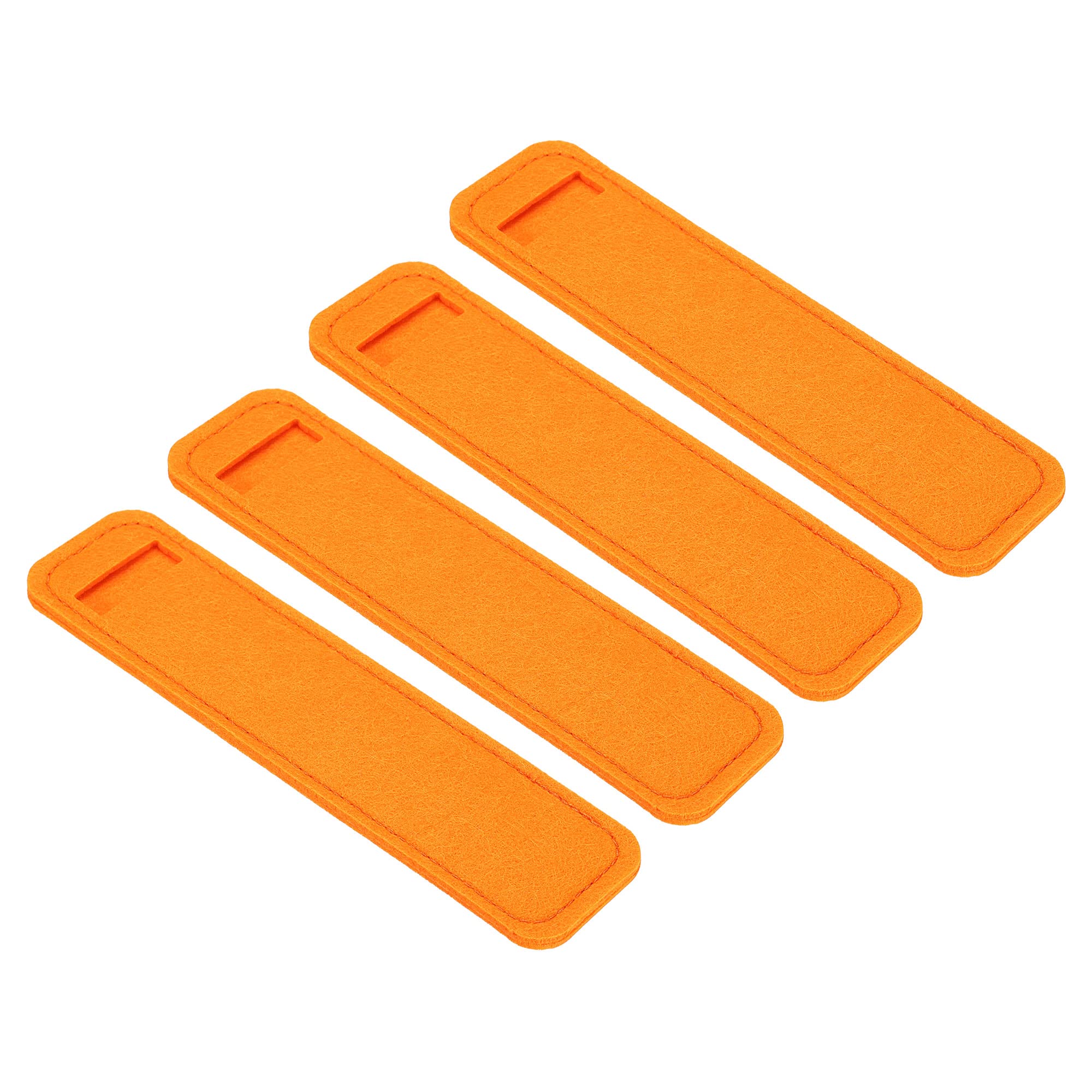 PATIKIL Felt Pen Case 4 Pack Pencil Bag Mini Pocket Protector Storage Sleeve Pouch Holder, Orange