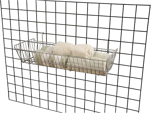 Miniatura 11 de Econoco - Cesta de alambre de doble inclinación negra multiajuste para Slatwall, tablero de clavijas o rejilla (juego de 6) canasta de alambre