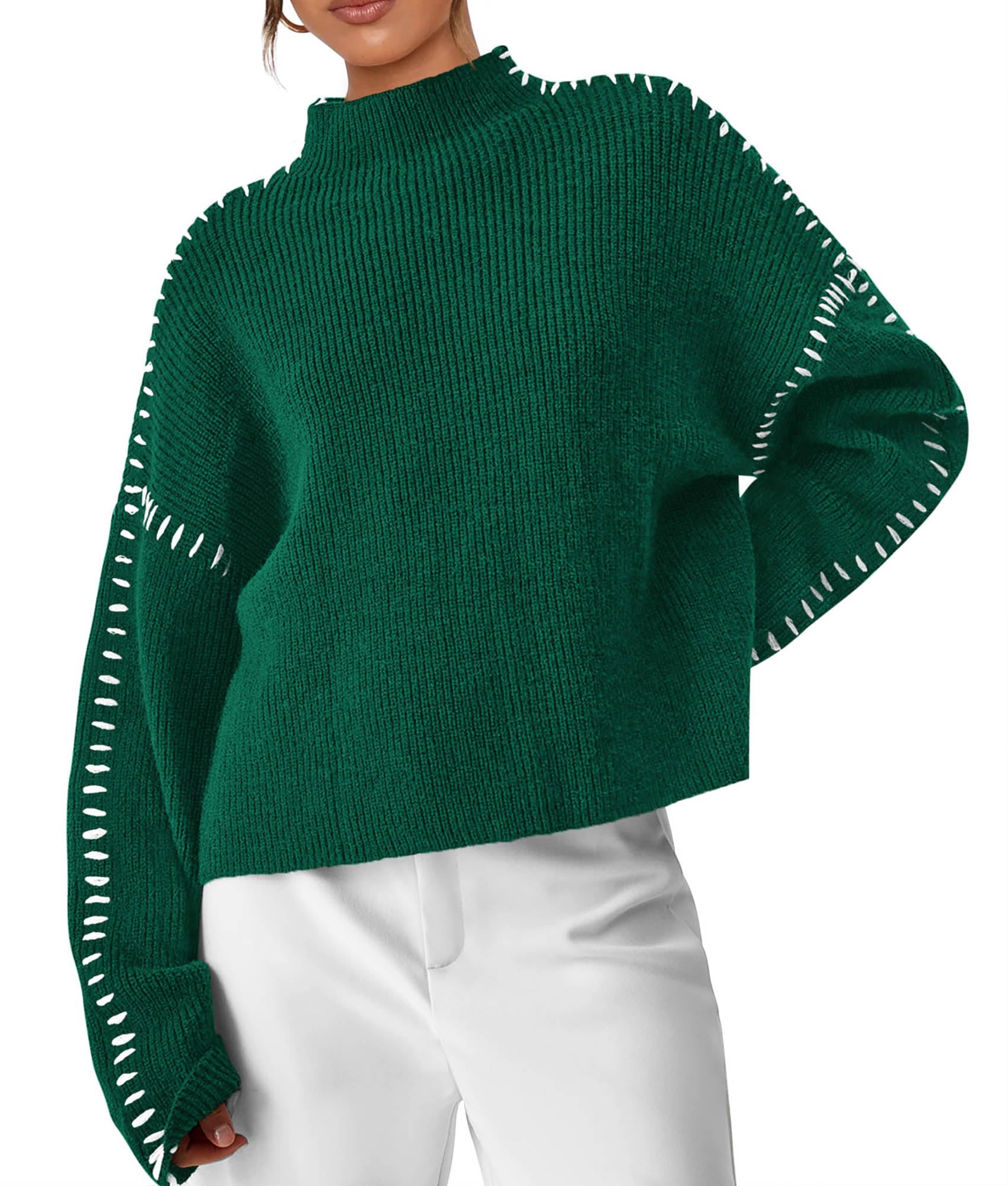PRETTYGARDEN Womens Chunky Knit Sweaters 2026 Fall Long Sleeve Mock Neck Oversized Pullover Tops Winter Fashion Clothes