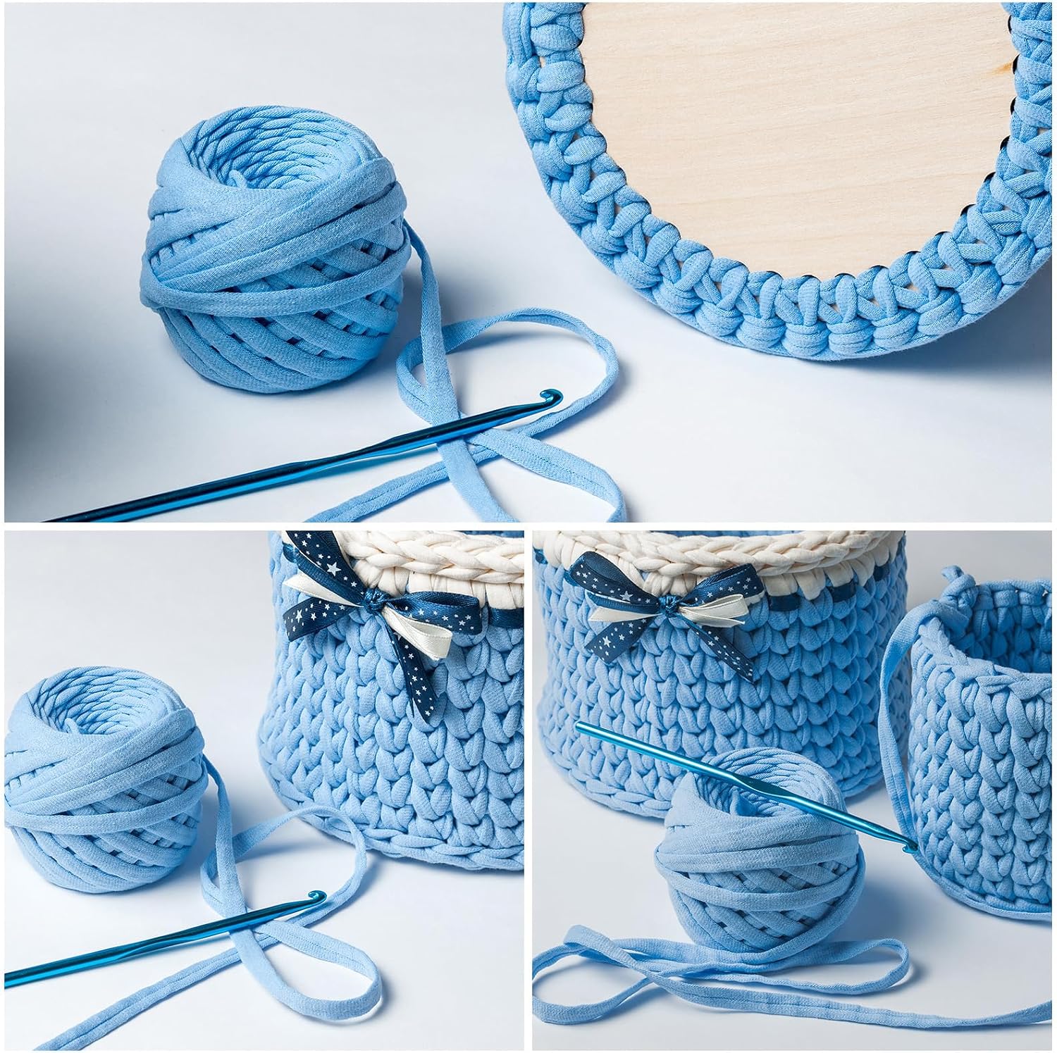 PATIKIL 7pcs 6" Dia Crochet Basket Bottom Round Crochet Base image 5